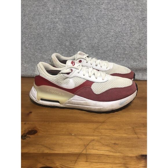 Nike Air Max System Men's 13 US White/White-University Red DM9537-104 Athletic - Picture 1 of 14